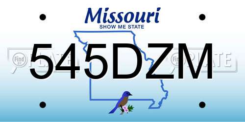 545DZM Missouri License Plate