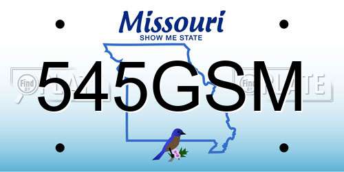 545GSM Missouri License Plate