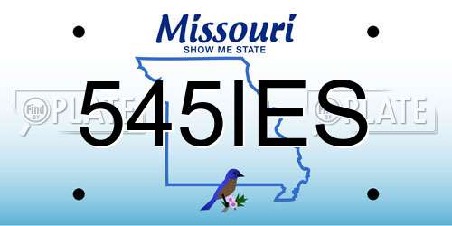 545IES Missouri License Plate