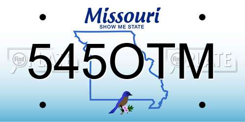 545OTM Missouri License Plate