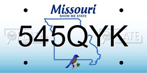 545QYK Missouri License Plate