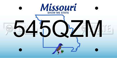 545QZM Missouri License Plate