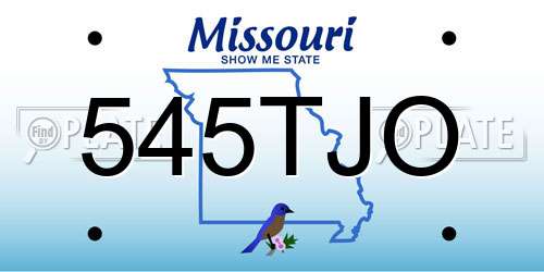 545TJO Missouri License Plate