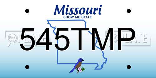 545TMP Missouri License Plate