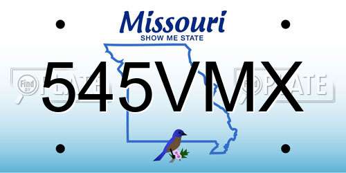 545VMX Missouri License Plate