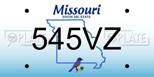 545VZ Missouri License Plate