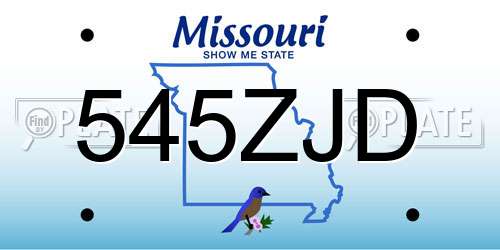 545ZJD Missouri License Plate