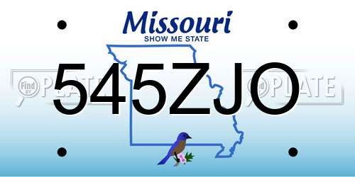 545ZJO Missouri License Plate