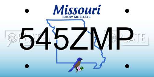 545ZMP Missouri License Plate