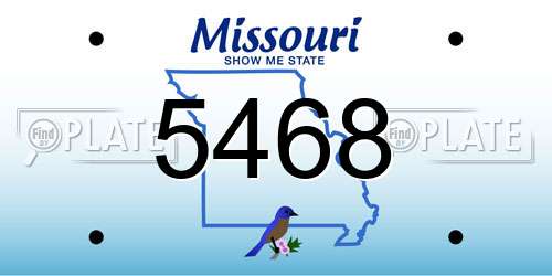 5468 Missouri License Plate