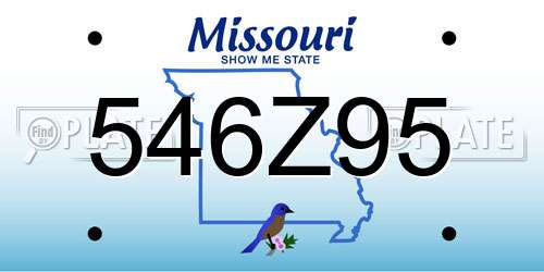 546Z95 Missouri License Plate