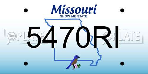 5470RI Missouri License Plate
