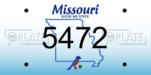 5472 Missouri License Plate