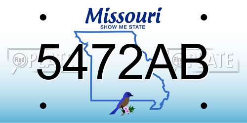 5472AB Missouri License Plate