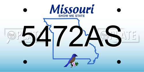 5472AS Missouri License Plate