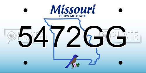 5472GG Missouri License Plate