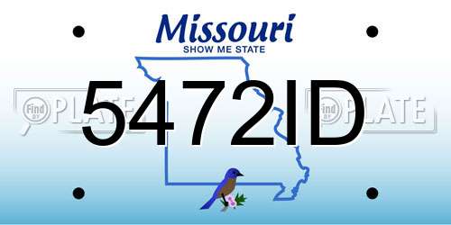 5472ID Missouri License Plate
