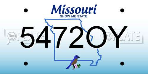 5472OY Missouri License Plate