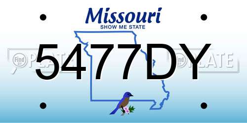 5477DY Missouri License Plate