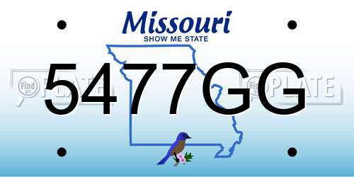 5477GG Missouri License Plate