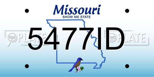 5477ID Missouri License Plate