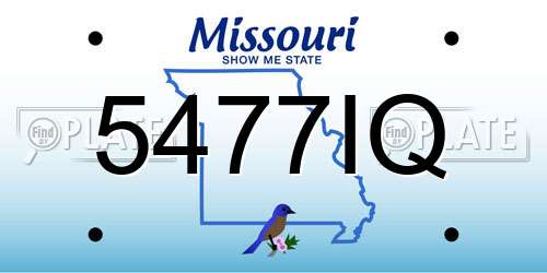 5477IQ Missouri License Plate