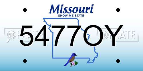 5477OY Missouri License Plate