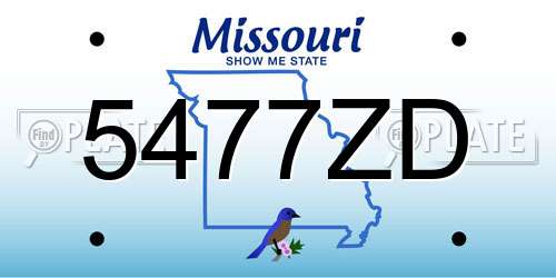 5477ZD Missouri License Plate