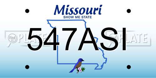 547ASI Missouri License Plate