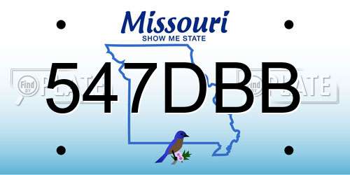 547DBB Missouri License Plate