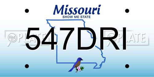 547DRI Missouri License Plate