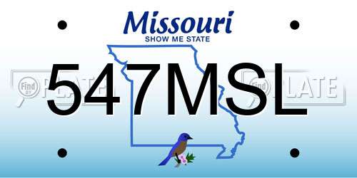 547MSL Missouri License Plate
