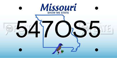 547OS5 Missouri License Plate