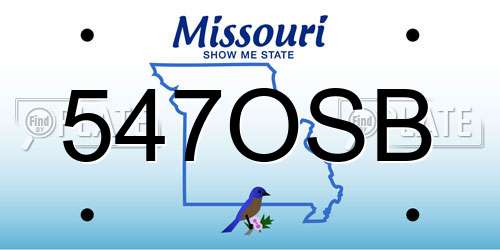 547OSB Missouri License Plate