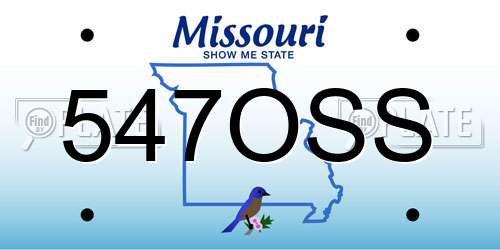 547OSS Missouri License Plate