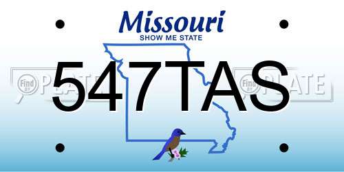 547TAS Missouri License Plate