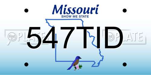 547TID Missouri License Plate
