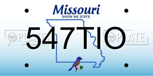 547TIO Missouri License Plate