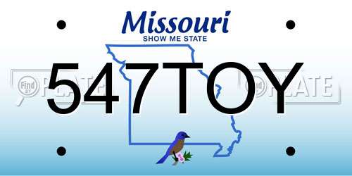 547TOY Missouri License Plate