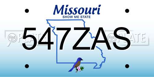 547ZAS Missouri License Plate