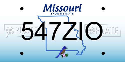 547ZIO Missouri License Plate