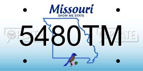 5480TM Missouri License Plate