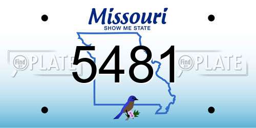 5481 Missouri License Plate