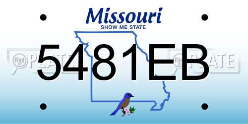 5481EB Missouri License Plate