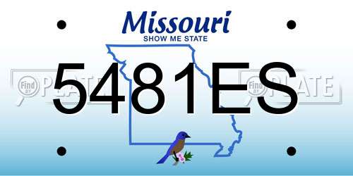 5481ES Missouri License Plate
