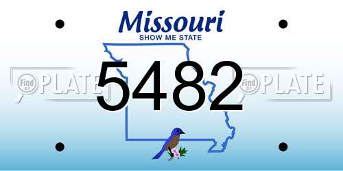 5482 Missouri License Plate