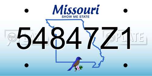 54847Z1 Missouri License Plate