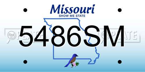 5486SM Missouri License Plate