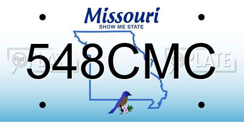 548CMC Missouri License Plate