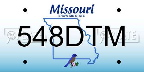 548DTM Missouri License Plate